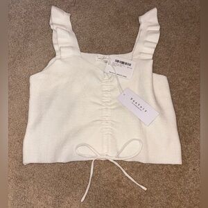 Dippin' Daisy's White Ruffle Strap Tank Top